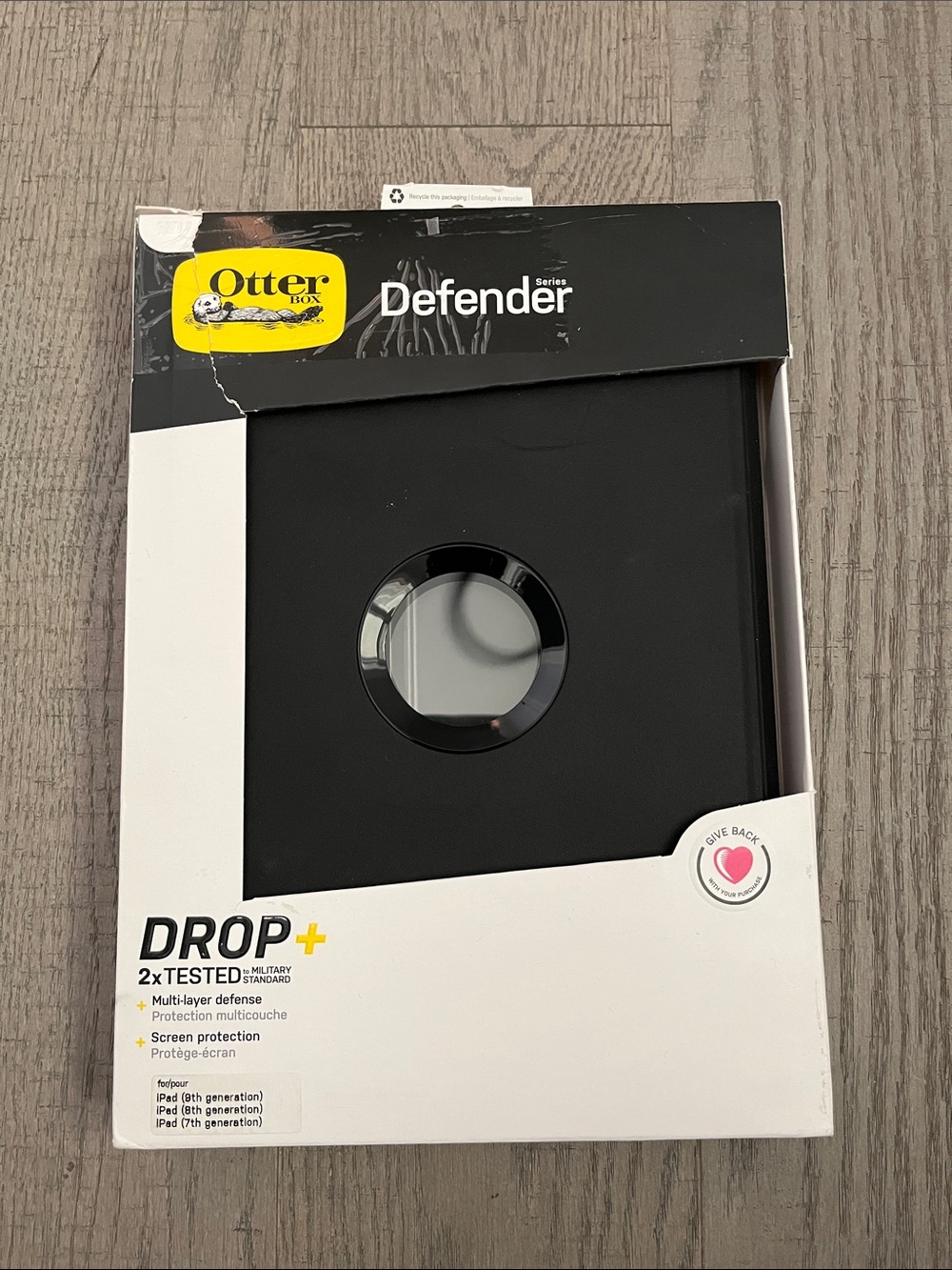 NIB OtterBox Defender Drop+ Protective iPad Case for 7th/8th/9th Gen - Black